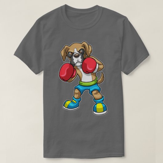 Hond als Boxer met Bokshandschoenen 1 T-shirt (Design voorkant)