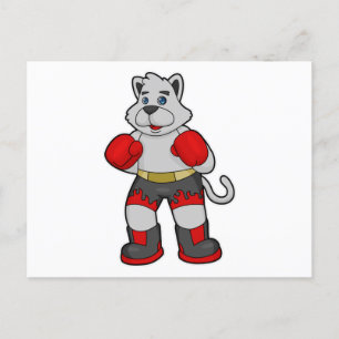 Hond als Boxer met Bokshandschoenen Briefkaart