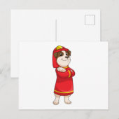 Hond als brandweerman met helm briefkaart (Voorkant / Achterkant)