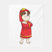 Hond als brandweerman met Helmet Fleece Deken (Voorkant)