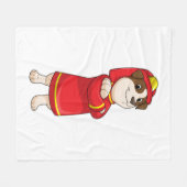 Hond als brandweerman met Helmet Fleece Deken (Voorkant (Horizontaal))