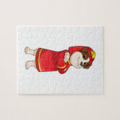 Hond als brandweerman met Helmet Legpuzzel (Horizontaal)