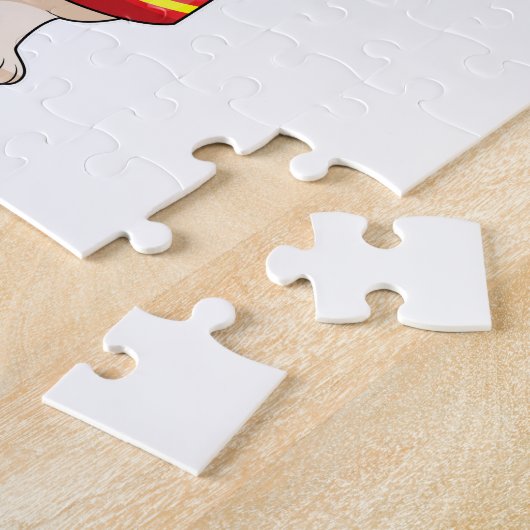 Hond als brandweerman met Helmet Legpuzzel (Zijkant)