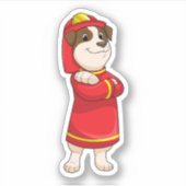 Hond als brandweerman met Helmet Sticker (Voorkant)