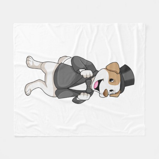 Hond als bruidegom met lint fleece deken (Voorkant (Horizontaal))