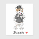 Hond als bruidegom met lint sticker (Vel)