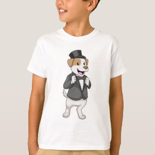 Hond als bruidegom met lint t-shirt