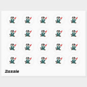 Hond als bruidegom met pak en stropdas ronde sticker (Vel)