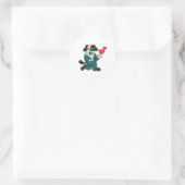 Hond als bruidegom met pak en stropdas ronde sticker (Tas)
