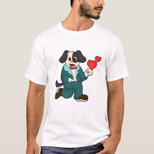 Hond als bruidegom met pak en stropdas t-shirt (Voorkant)