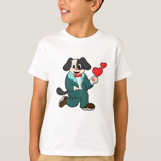 Hond als bruidegom met pak en stropdas t-shirt (Voorkant)