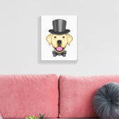 Hond als bruidegom met strik canvas afdruk (Insitu (Woonkamer))