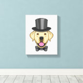 Hond als bruidegom met strik canvas afdruk (Insitu (Houten vloer))