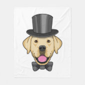 Hond als bruin met hoed fleece deken (Voorkant)