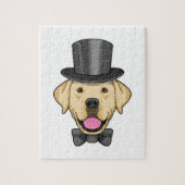 Hond als bruin met hoed legpuzzel (Verticaal)