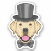 Hond als bruin met hoed sticker (Voorkant)