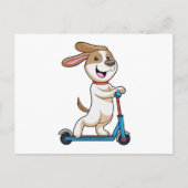 Hond als fietser met scooter briefkaart (Voorkant)