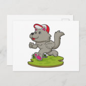 Hond als hardloper met pet briefkaart (Voorkant / Achterkant)