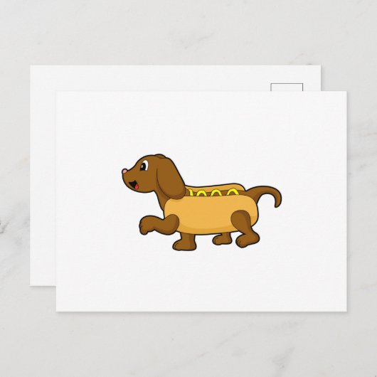 Hond als Hotdog Briefkaart (Voorkant / Achterkant)