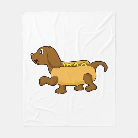 Hond als hotdog fleece deken (Voorkant)