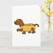 Hond als Hotdog Kaart (Gele Bloem)