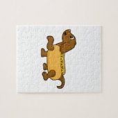 Hond als hotdog legpuzzel (Horizontaal)