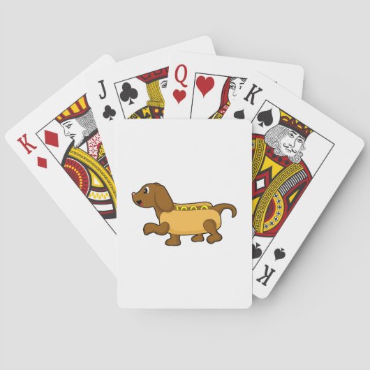 Hond als hotdog pokerkaarten (Achterkant)