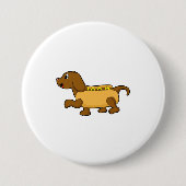 Hond als hotdog ronde button 7,6 cm (Voorkant)