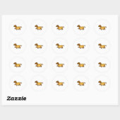 Hond als hotdog ronde sticker (Vel)