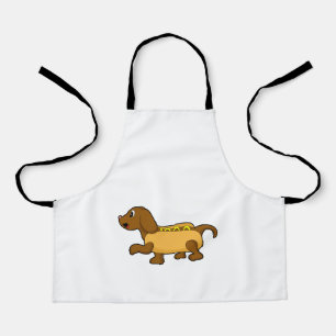 Hond als hotdog schort