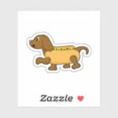 Hond als hotdog sticker (Vel)