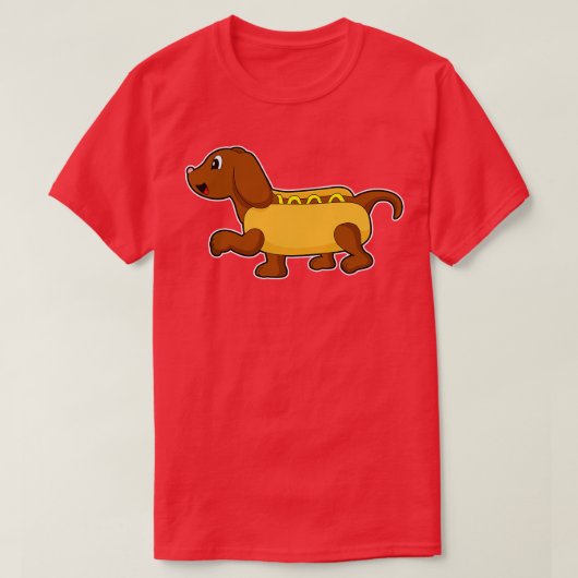 Hond als hotdog t-shirt (Design voorkant)
