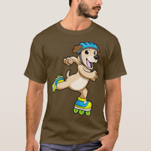 Hond als Inline Skater met Inline Schaatsen en Hel T-shirt