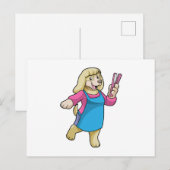 Hond als kapper met kam briefkaart (Voorkant / Achterkant)