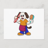 Hond als kapper met scheermes briefkaart (Voorkant)