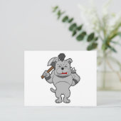 Hond als krijger met bijl briefkaart (Staand voorkant)