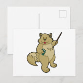 Hond als leraar met boek en aanwijsstok briefkaart (Voorkant / Achterkant)