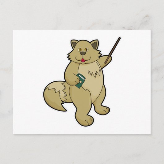 Hond als leraar met boek en aanwijsstok briefkaart (Voorkant)