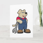 Hond als monteur met sleutel kaart (Voorkant)