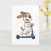 Hond als motorrijder met scooter kaart (Gele Bloem)