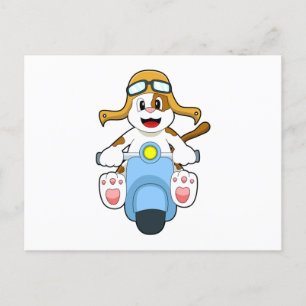 Hond als motorrijder met scooter.PNG Briefkaart