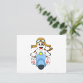 Hond als motorrijder met scooter.PNG Briefkaart (Staand voorkant)