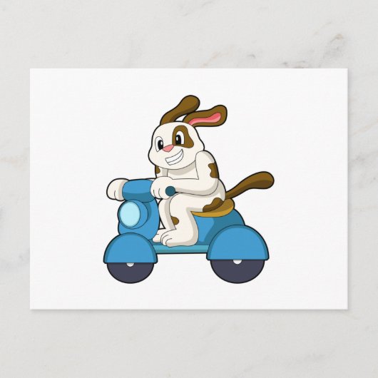 Hond als motorrijder met scooter.PNG Briefkaart (Voorkant)