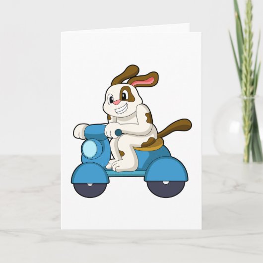 Hond als motorrijder met scooter.PNG Kaart (Voorkant)