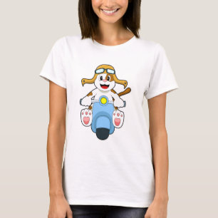 Hond als motorrijder met scooter.PNG T-shirt
