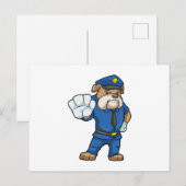 Hond als politieagent met politie-uniform briefkaart (Voorkant / Achterkant)