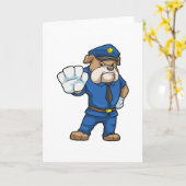 Hond als politieagent met politie-uniform kaart (Gele Bloem)