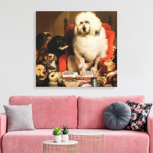Hond als rechter De wet neerleggen in de rechtbank Canvas Afdruk (Insitu (Woonkamer))