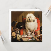 Hond als rechter De wet neerleggen in de rechtbank Kaart (Voorkant / Achterkant in situ)