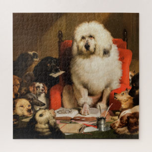 Hond als rechter De wet neerleggen in de rechtbank Legpuzzel